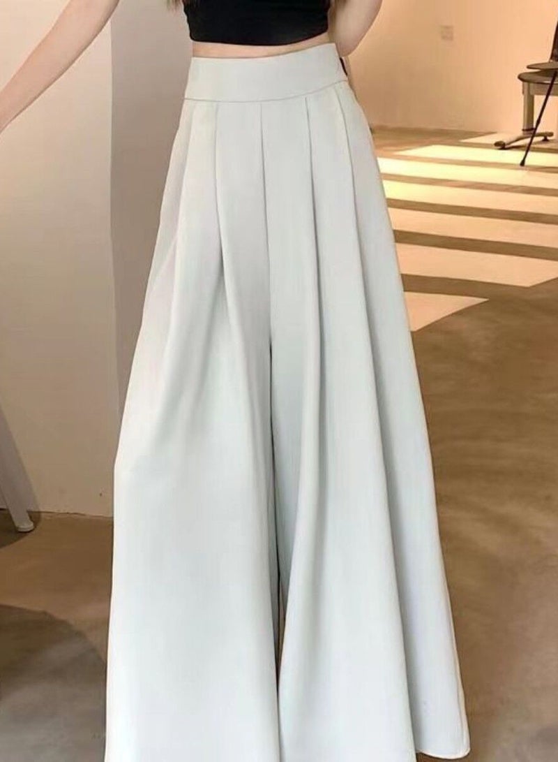 women casual full-length loose pants high waist casual full length pants fashion versatile wide leg pant - Image 1
