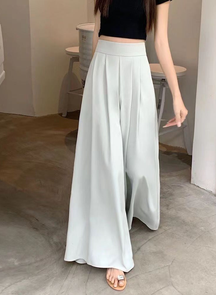 women casual full-length loose pants high waist casual full length pants fashion versatile wide leg pant - Image 4