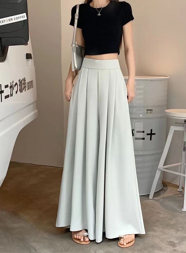 women casual full-length loose pants high waist casual full length pants fashion versatile wide leg pant - Image 3