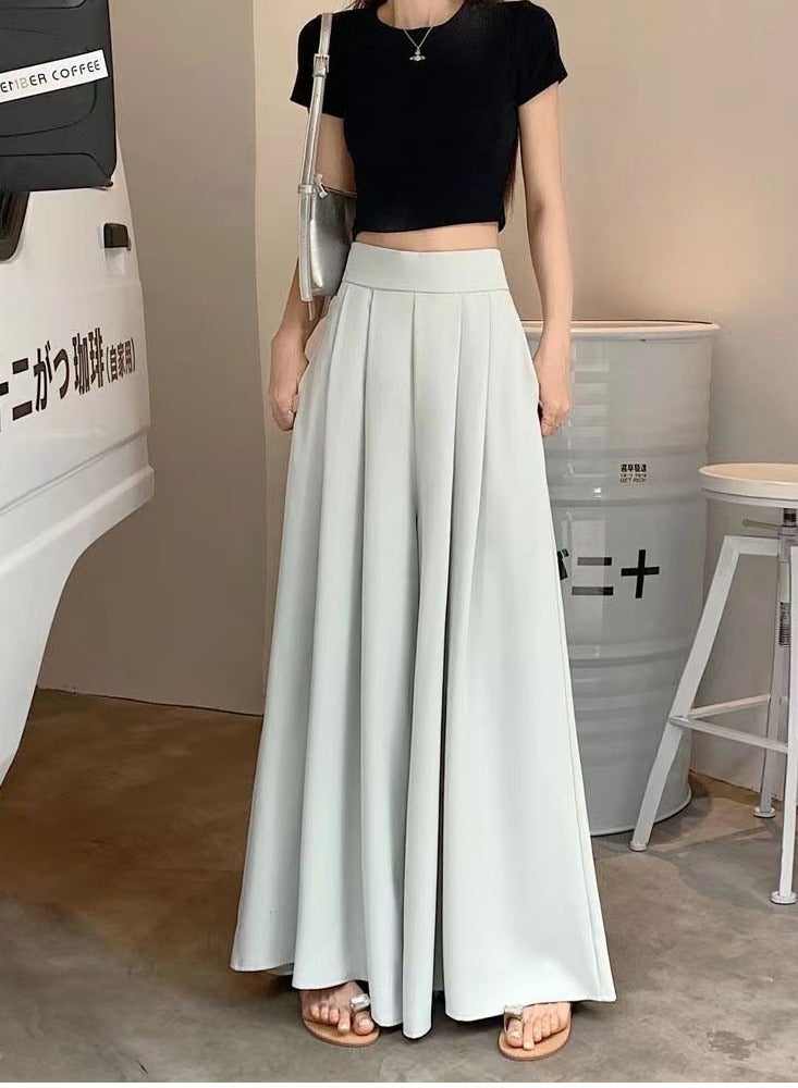 women casual full-length loose pants high waist casual full length pants fashion versatile wide leg pant - Image 5