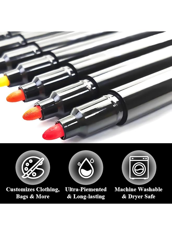 erorex Fabric Markers Pen 20 Colors Permanent Fabric Paint Pens Art Markers Set Waterproof Paint Markers For Canvas Bags T Shirts Sneakers Shoes Markers Fabric Decorating Child Safe And Non Toxic  - Image 2
