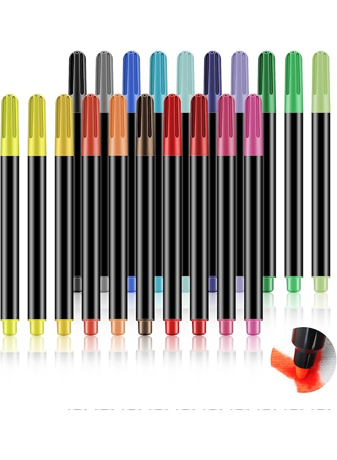 erorex Fabric Markers Pen 20 Colors Permanent Fabric Paint Pens Art Markers Set Waterproof Paint Markers For Canvas Bags T Shirts Sneakers Shoes Markers Fabric Decorating Child Safe And Non Toxic  - Image 1