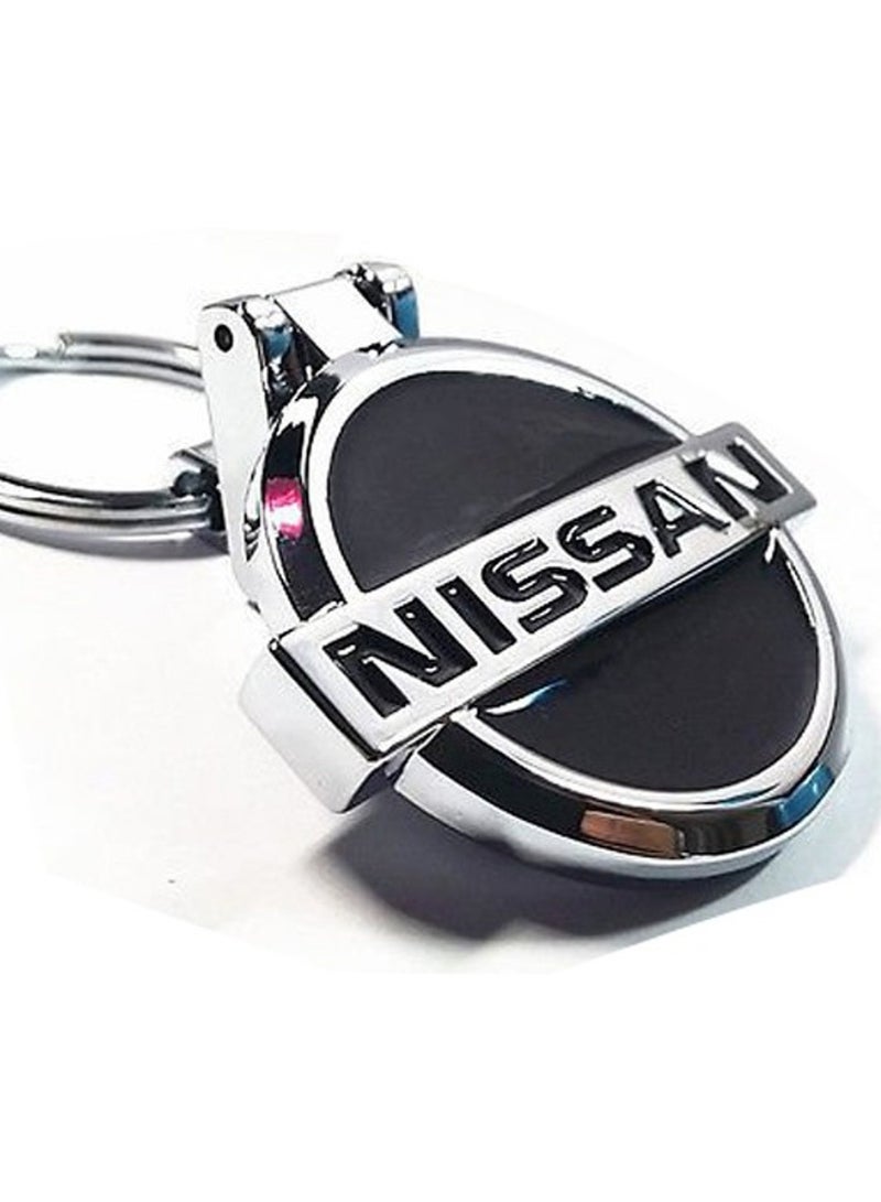 سلسلة مفاتيح معدنية بشعار سيارة نيسان، مصنوعة من الفولاذ المقاوم للصدأ - Image 2