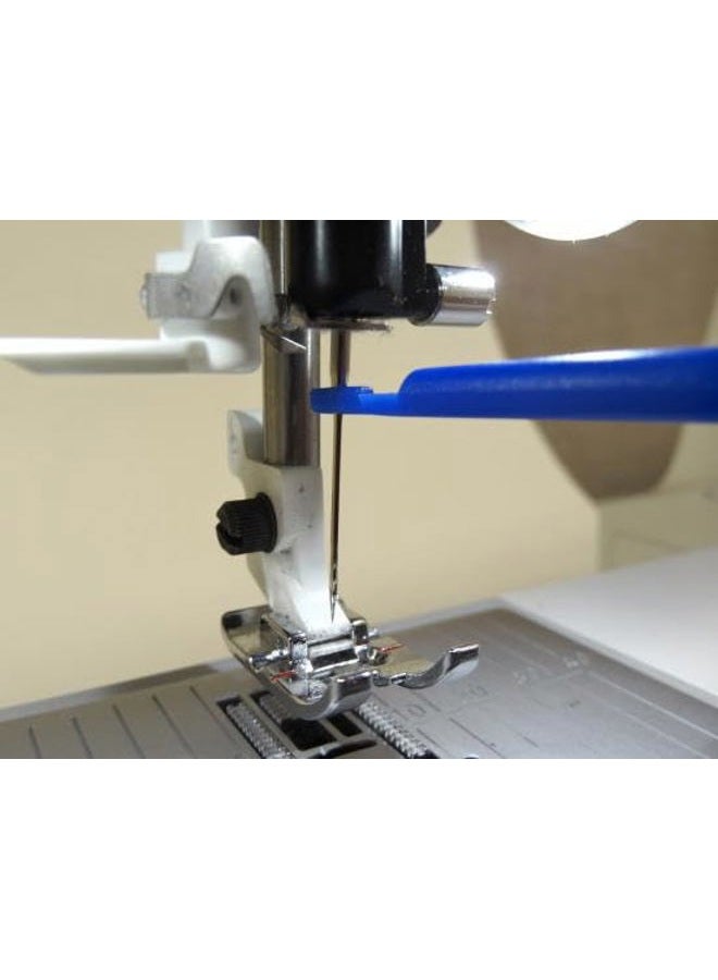 Dritz Machine Lint Brush for Sewing Machines & Sergers, 1 Count Needle Inserter, Blue - Image 4