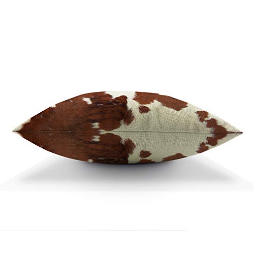 AOYEGO Cowhide Throw Pillow Cover 12x20 Inch Leopard Fur Farm Animal Tri Color Brown Cow Rectangle Pillow Cases Home Decorative Cotton Linen Cushion Cover for Bed Sofa - Image 5