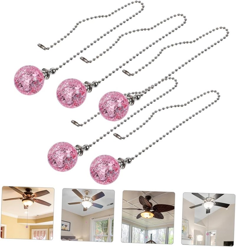 ثريستال وردي ثريا سلسلة سحب قلادة مصباح سقف مروحة تمديد - Image 4