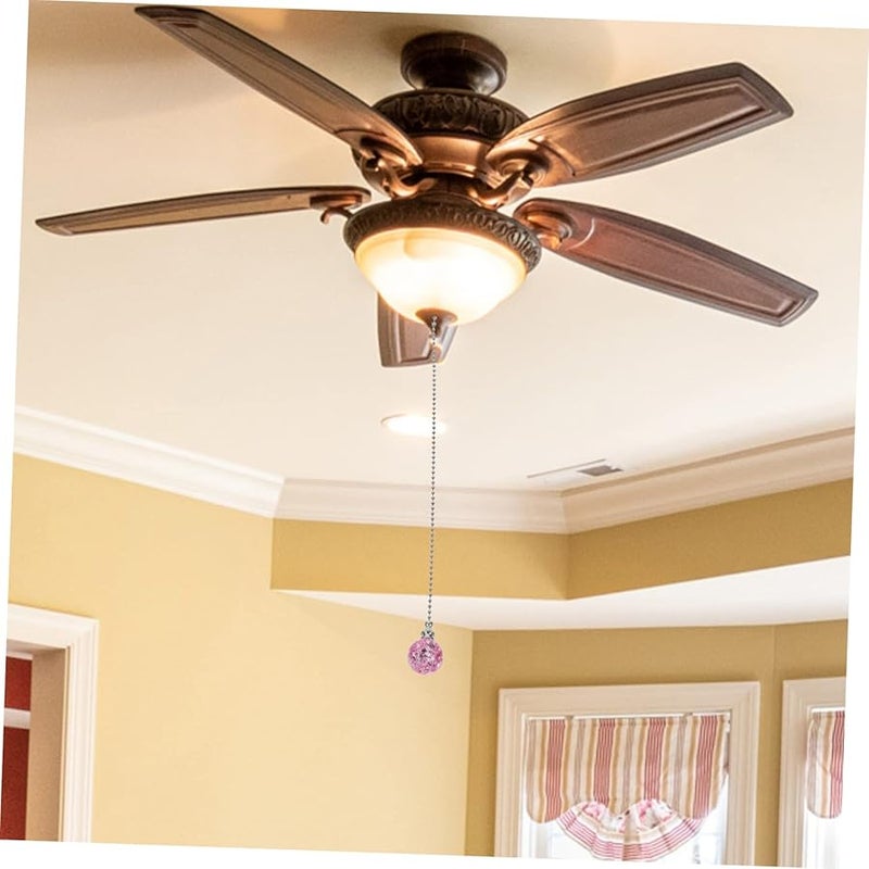 ثريستال وردي ثريا سلسلة سحب قلادة مصباح سقف مروحة تمديد - Image 3