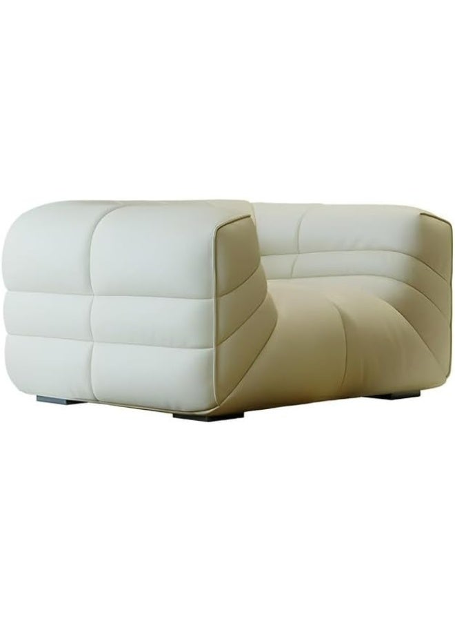 Comfynest Modern Faux Leather Sofa with Tuxedo Arm for Living Room