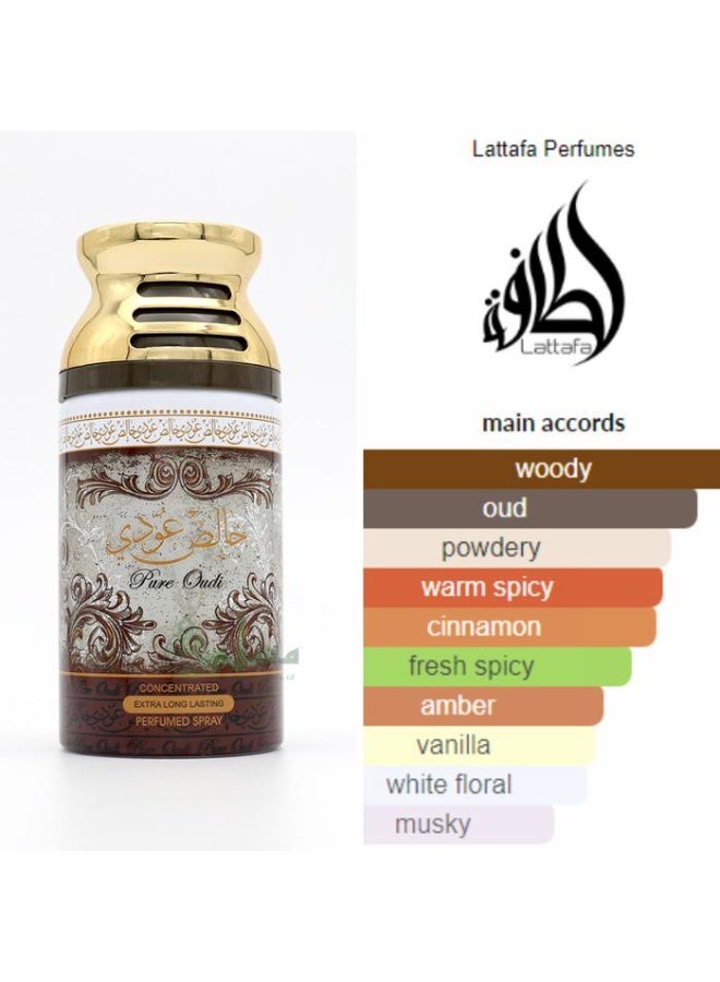 لطافة سبراي عطر للجسم خالص عودي برائحة تدوم طويلا للجنسين - 250 مل - Image 2