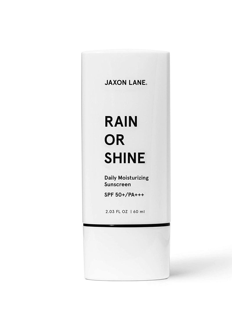 JAXON LANE - RAIN OR SHINE Anti Aging Face Sunscreen SPF 50 for Clear Skin with Green Tea, Hyaluronic Acid, Vitamin E Oil, Ginseng Extract, Licorice Root – SPF Moisturizer for Face, Fragrance Free 2.03 Oz - Image 1