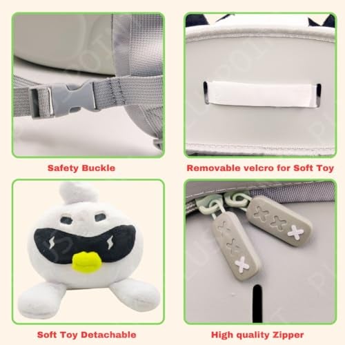 PLUSPOINT Cartoon Duck Cool Eva Backpack for kids Toddlers baby Preschoolers Light weight With Plush Toy Cute Cartoon Bag Perfect for Kids Picnics and Daily Adventures Ideal for Boys and Girls - Image 4