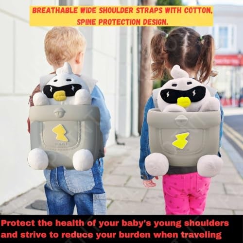 PLUSPOINT Cartoon Duck Cool Eva Backpack for kids Toddlers baby Preschoolers Light weight With Plush Toy Cute Cartoon Bag Perfect for Kids Picnics and Daily Adventures Ideal for Boys and Girls - Image 5