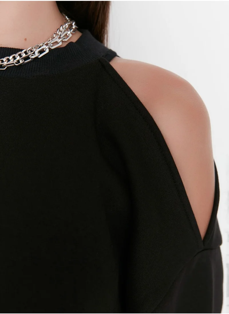 trendyol Cold Shoulder Puff Sleeve Sweatshirts