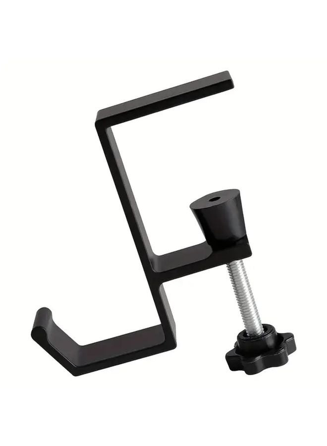 Black Adjustable Desk Hook For Headphones Keys Bags Home Office Storage - Image 1