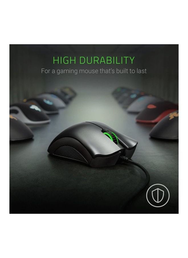 Wired Gaming Mouse With 6,400 DPI Optical Sensor, 5 Prog Buttons, Mechanical Switches, Ergonomic Form Factor, Standard Stock Feet, 10M Clicks, Black
