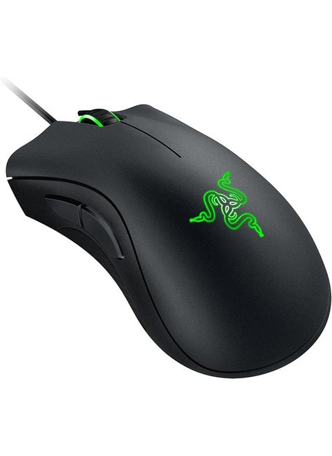 Wired Gaming Mouse With 6,400 DPI Optical Sensor, 5 Prog Buttons, Mechanical Switches, Ergonomic Form Factor, Standard Stock Feet, 10M Clicks, Black