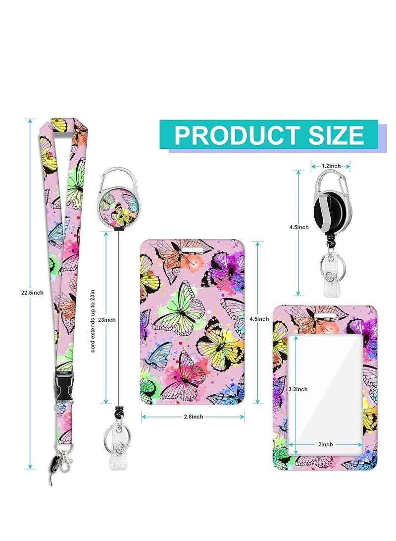 Stylish Pink ID Badge Holder with Lanyard & Retractable Clip - Perfect for Nurses, Doctors, Teachers & Students - Image 2