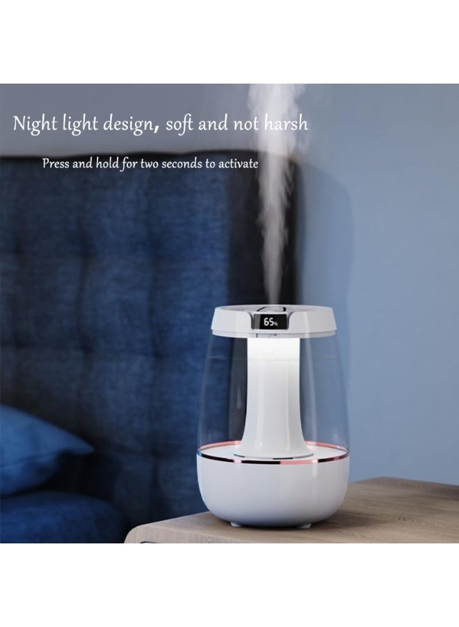 جهاز ترطيب ذكي بسعة ٣ لتر مع فوهتين، ضوضاء منخفضة ٢٦ ديسيبل، عرض رقمي، ٣ أوضاع للرذاذ، إضاءة ليلية، إيقاف تلقائي، مرطب للغرف الكبيرة وغرفة النوم وحضانة الأطفال والنباتات - Image 1
