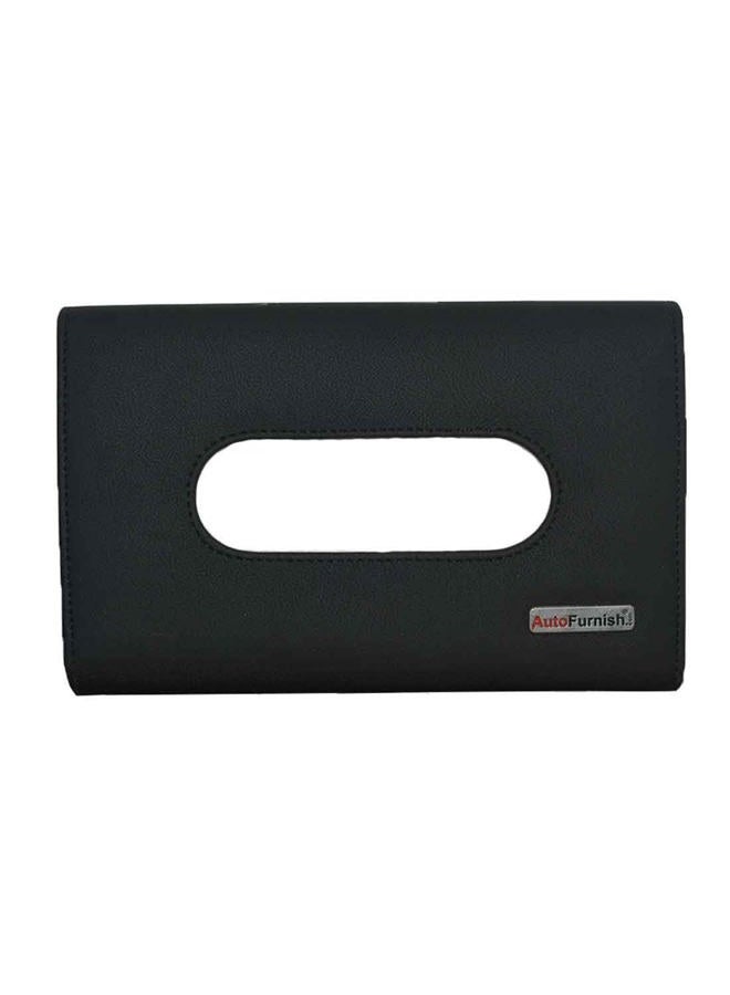 AutoFurnish 7D Car Tissue Holder for Sun Visor | 50 Free Tissues | Universal Fit | Diamond Cut Stitching | Luxury Finish | Easy Pull and Refill Car Interior Organizer Accessories (Black) - Image 1