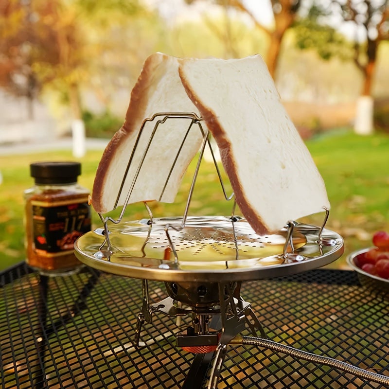 2 Portable Stainless Steel Outdoor Bread Grill Toasting Rack Set - Image 2
