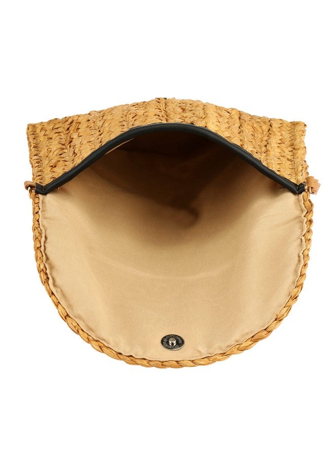 Gets Straw Clutches Beach Bag For Women Summer Crossbody Straw Bag With Bag Strap (Coffee Color) - Image 4