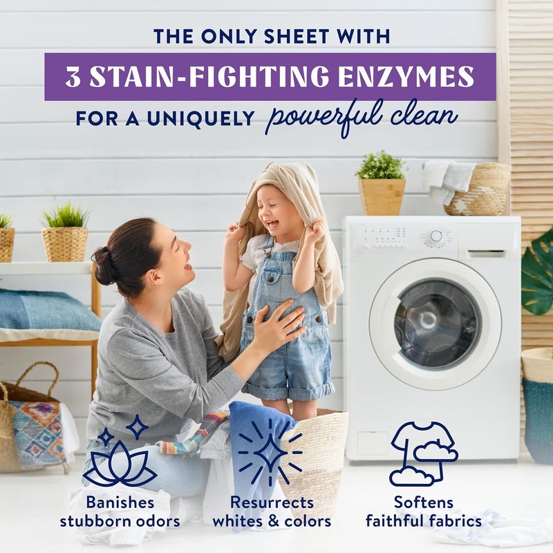 Cleancult Laundry Detergent Sheets - 3 Stain Fighting Enzymes - Concentrated Liquidless Laundry Detergent Sheets - Wild Lavender Scent - 60 Loads - Free of Harsh Chemicals - No Mess - No Plastic Waste - Image 2