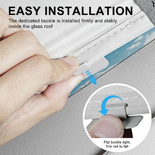 KUNIST Clips for Tesla Model 3/Y Sunroof Sunshades (Grey) - Image 4