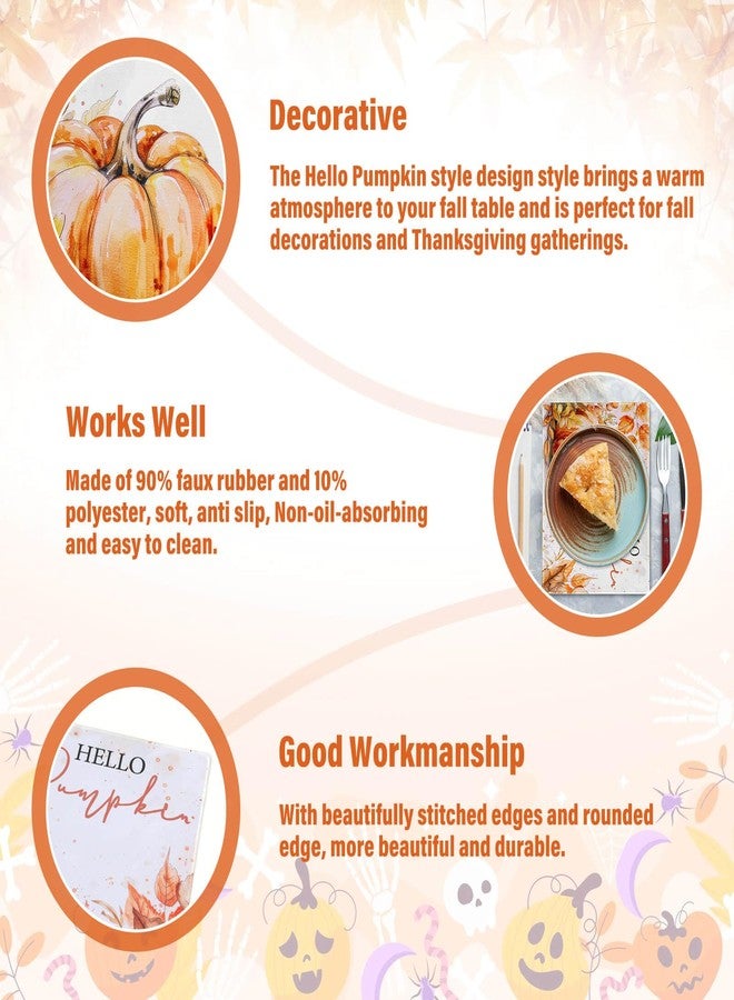 Billbotk Fall Placemats Set of 6, Non-Slip Thanksgiving Placemats for Dining Table Setting, Tabletop Accessories, Fall Decorations - Image 5