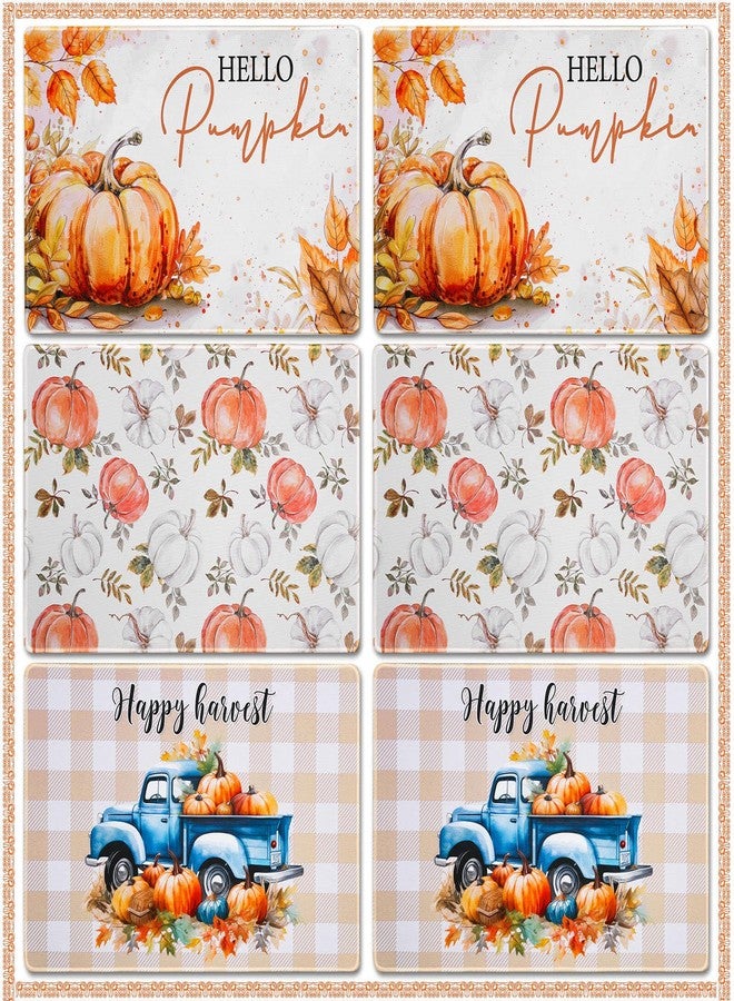 Billbotk Fall Placemats Set of 6, Non-Slip Thanksgiving Placemats for Dining Table Setting, Tabletop Accessories, Fall Decorations - Image 1