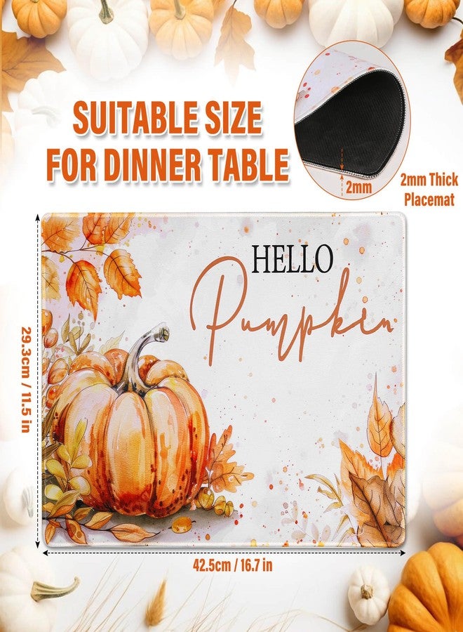 Billbotk Fall Placemats Set of 6, Non-Slip Thanksgiving Placemats for Dining Table Setting, Tabletop Accessories, Fall Decorations - Image 3