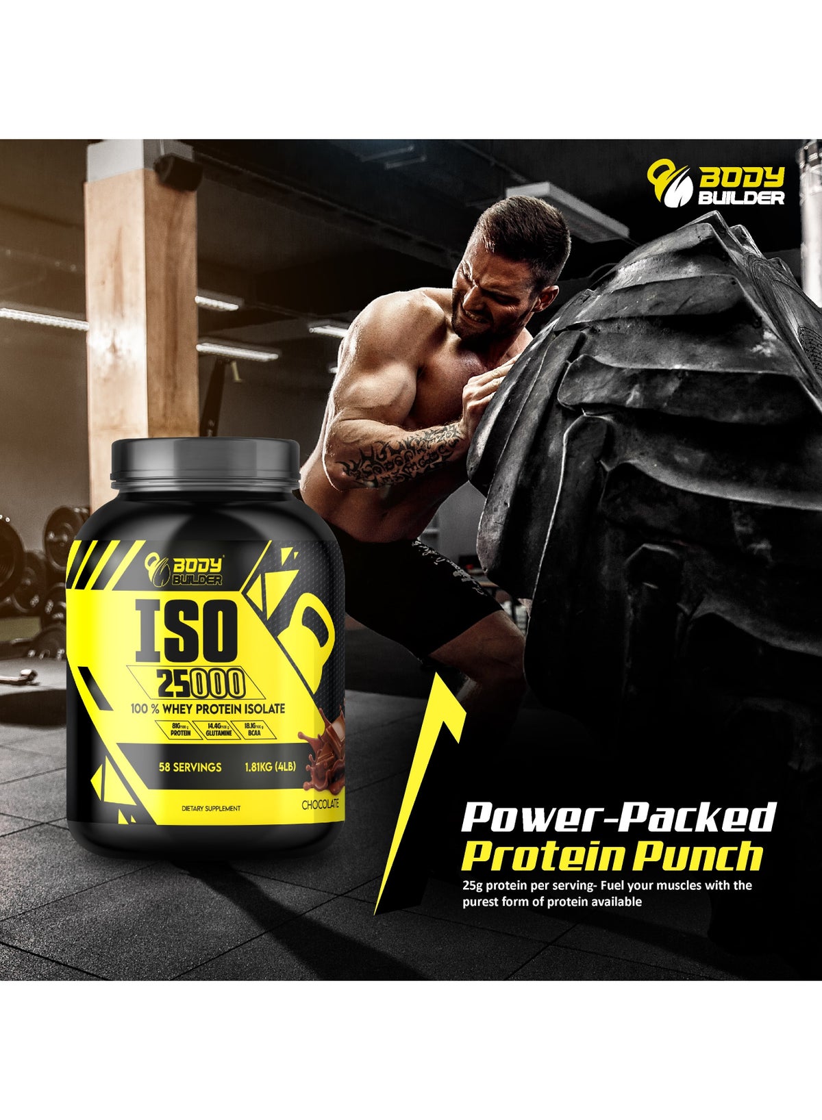 Body Builder ISO 25000 Whey Protein Isolate Cappuccino 4lbs