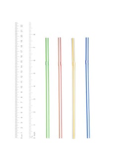 Comfy Package Comfy Package [200 Pack] 7.75" High Flexible Plastic Straws, Disposable Drinking Straws - Striped Assorted Colors  - Image 2