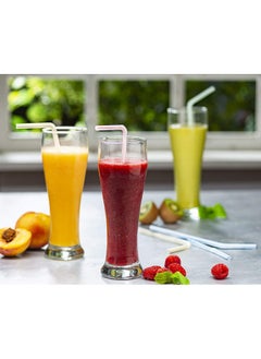 Comfy Package Comfy Package [200 Pack] 7.75" High Flexible Plastic Straws, Disposable Drinking Straws - Striped Assorted Colors  - Image 3