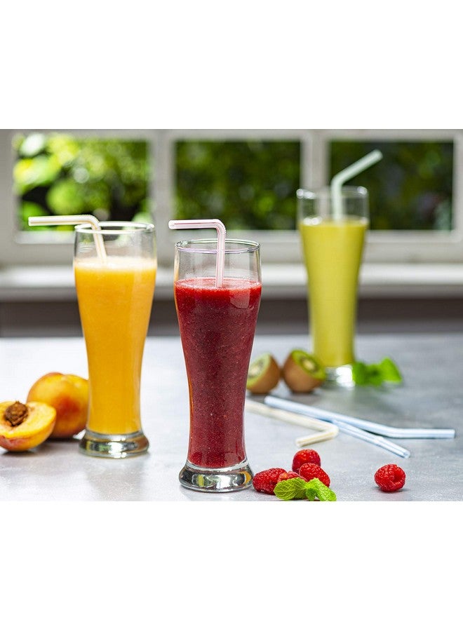 Comfy Package [200 Pack] 7.75" High Flexible Plastic Straws, Disposable Drinking Straws - Striped Assorted Colors - Image 3