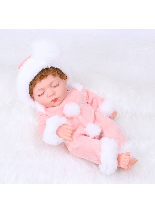 xozgdovg Reborn 30cm Realistic Closed-Eye Doll - Perfect Bath & Dress-Up Toy 
