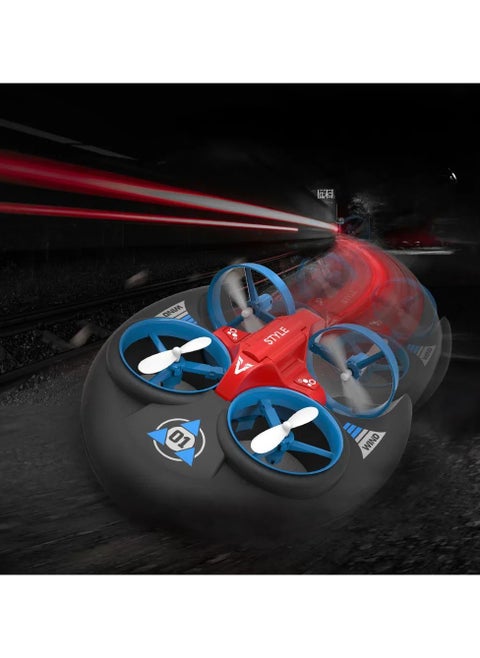 Remote control water, land and air four-axis flying hovercraft 3-in-1 toy, 2.4Ghz rechargeable toy, suitable for boys and girls from 4 to 8 years old