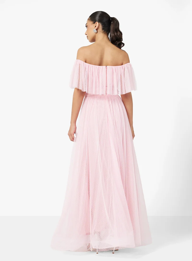 Namshi x Off Shoulder Tulle Dress