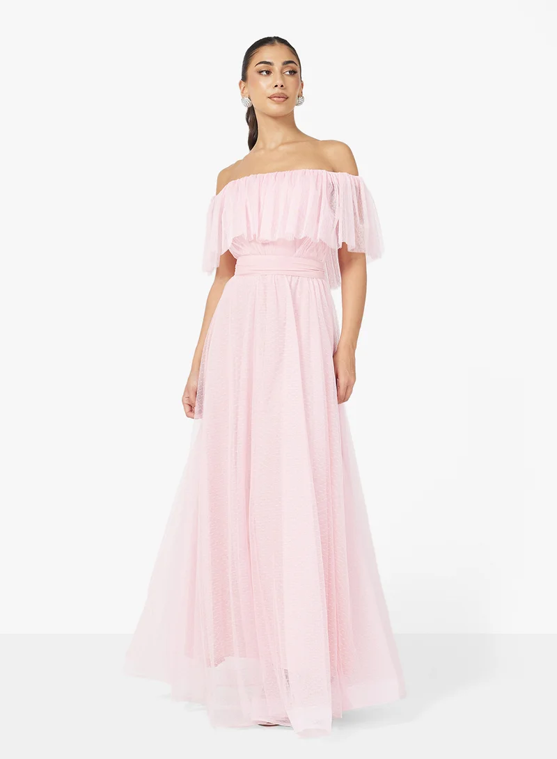 Namshi x Off Shoulder Tulle Dress