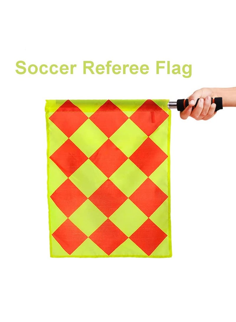 Generic Soccer Referee Flag Set with Red & Yellow Cards, Notebook & Pencil, Match Linesman Flags, Stainless Steel Whistles with Lanyard for Soccer, Basketball, and Football Coaching. - Image 2