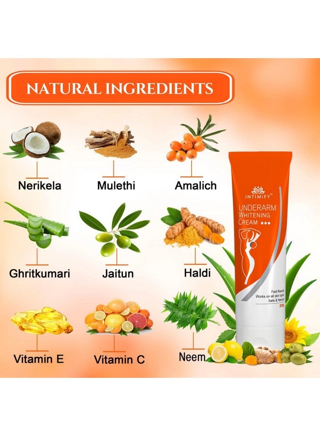 INTIMIFY كريم تفتيح الإبطين INTIMIFY للنساء، كريم تفتيح الإبطين طبيعي مع حمض الكوجيك وفيتامين B3 20 جرام - Image 4