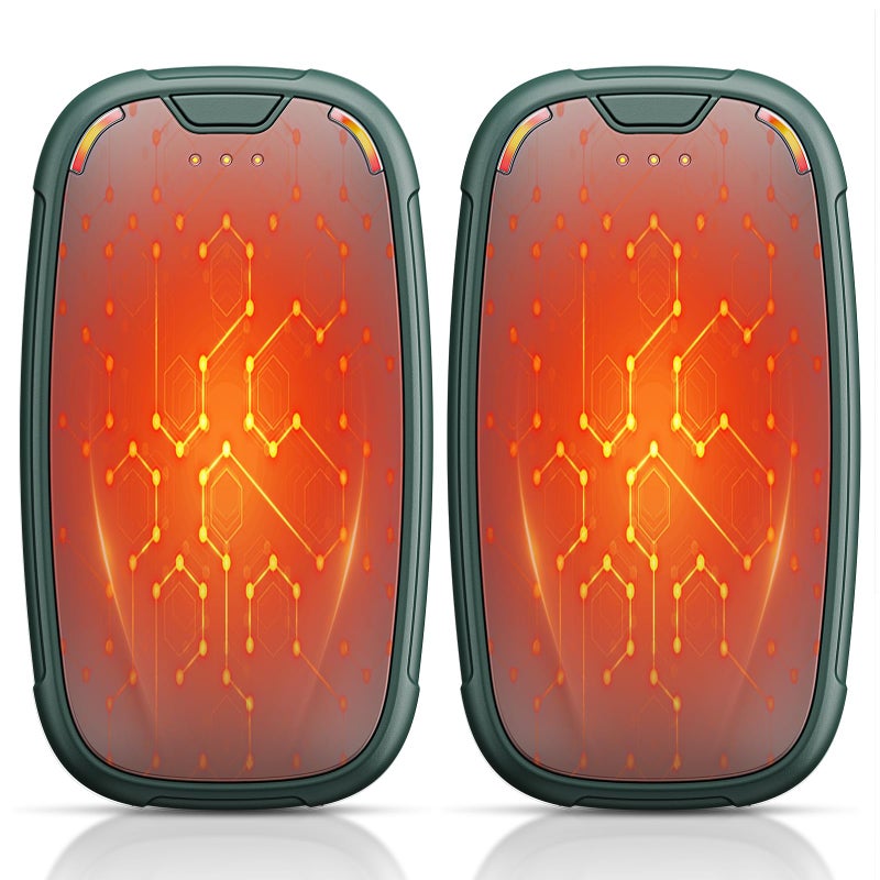 Aililan Hand Warmers Rechargeable 2 Pack, 3-Settings Rechargeable Hand Warmer, AI Smart Heating, Pocket Portable Electric Hands Warmer, Magnetic Handwarmers, A Winter for Loved Ones, Green - Image 1