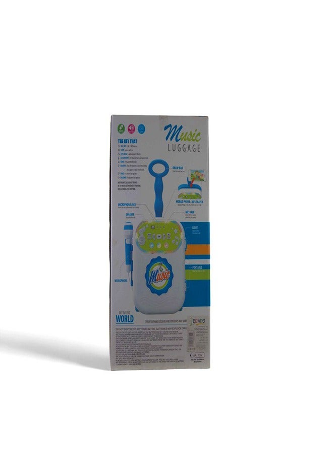Kids Music Luggage Suitcase Singing Microphone toys set Luggage Music World - 1082 - Image 2