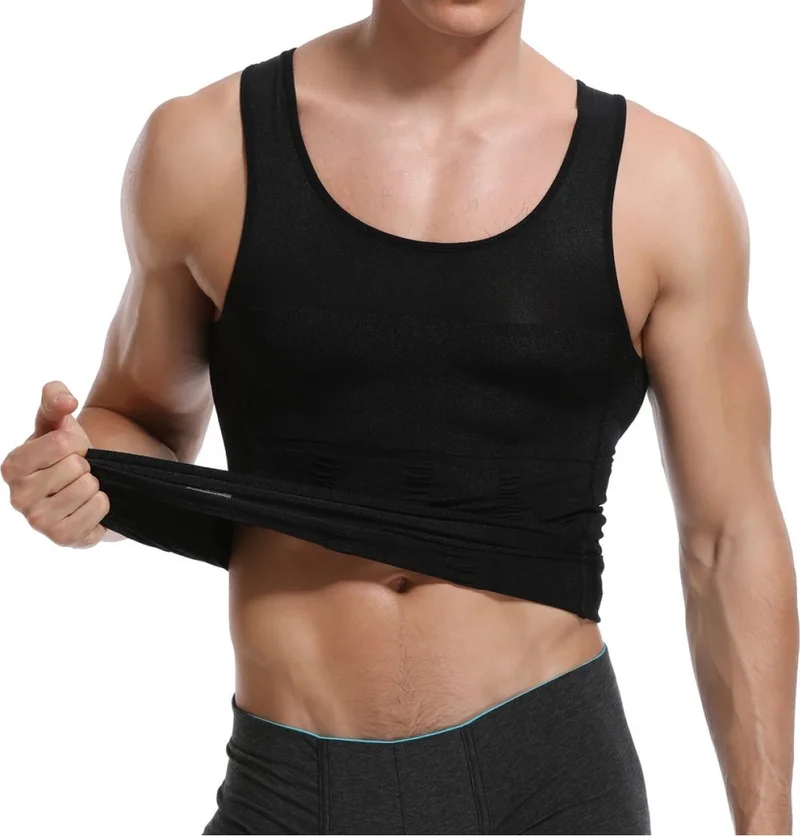 ميستريك Mystirik Men's Corset Athlete Toning Belly Firming Gynecomastia Waist Corset Body Firming Men's Upper Corset