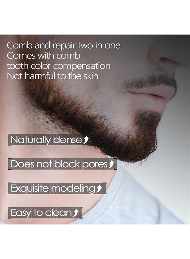 KAILINYA Beard Filling Stick,Comb and repair two in one with combtooth color compensation , Lasting Waterproof Multiuse Moustache Hair Makeup for Men,01# Black - Image 4