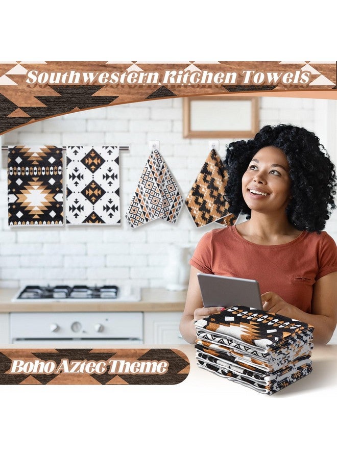 Breling Set of 6 Western Aztec Kitchen Towels Vintage Themed Dish Towel Bathroom Decorative Rustic Cloths for Kitchen Bathroom Home Cooking Housewarming Gifts, 14 x 21 Inch - Image 3