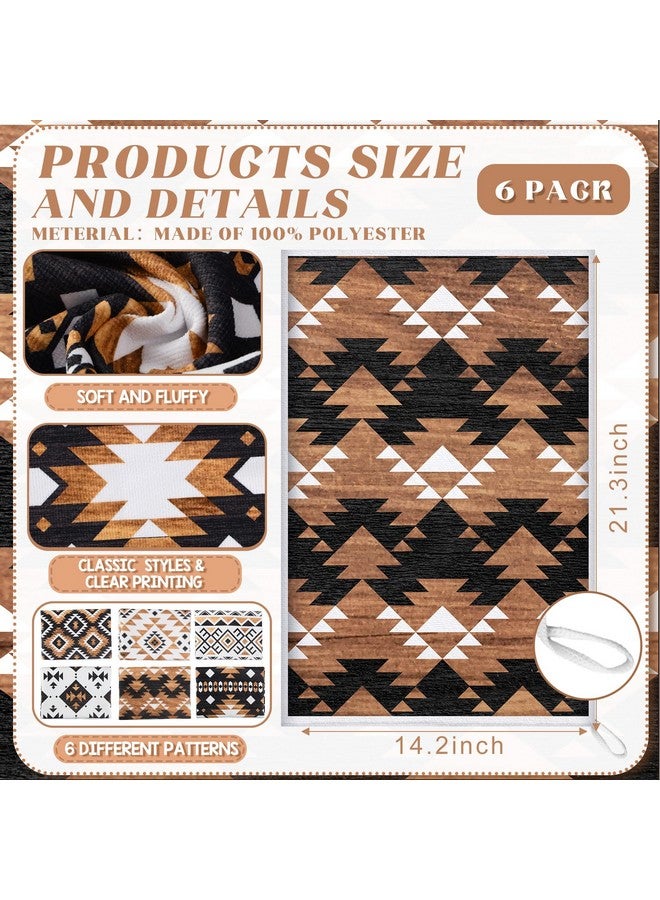 Breling Set of 6 Western Aztec Kitchen Towels Vintage Themed Dish Towel Bathroom Decorative Rustic Cloths for Kitchen Bathroom Home Cooking Housewarming Gifts, 14 x 21 Inch - Image 2