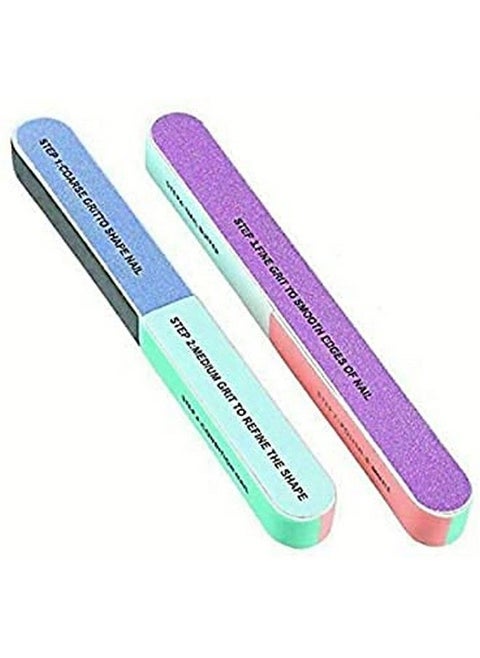 7 Sided Nail Buffers/Filers For Manicure (Random Colours) Combo Of 2