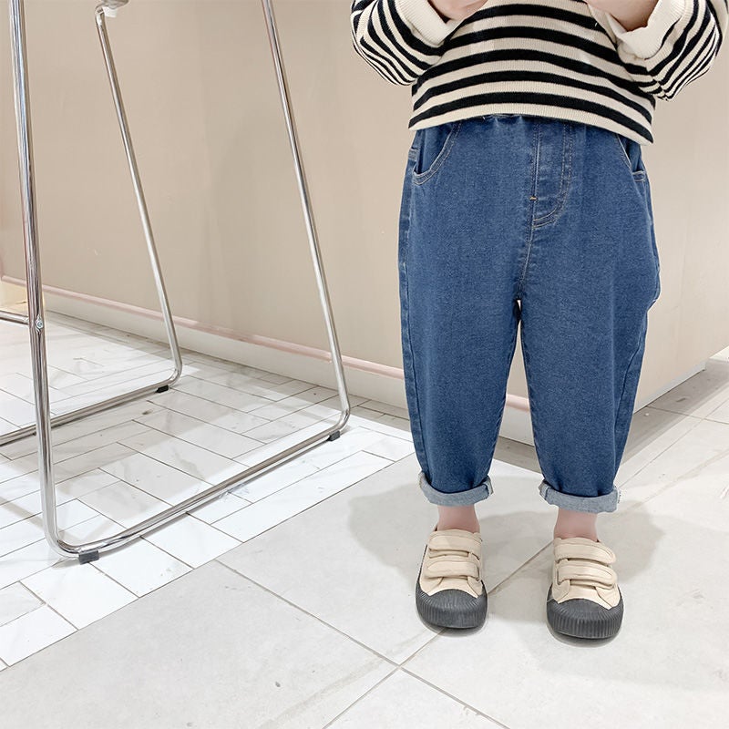 Boys' Clothes Explosions Western Style Jeans Spring Clothes Children'S Girls' Sports Pants Torre Pants - Image 1