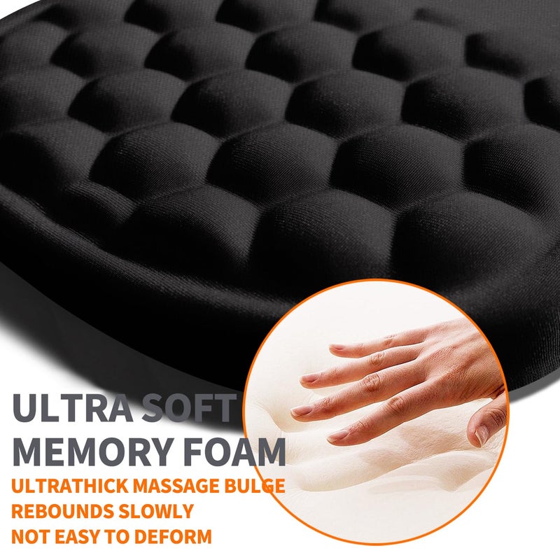 Armanza Ergonomic Joint Wrist Support Mouse Pad with Memory Foam Cushion Massage Bump, Carpal Tunnel Pain Relief Mousepad Slope Design for Wrist Rest, 11.8x7.9 in, Black - Image 3