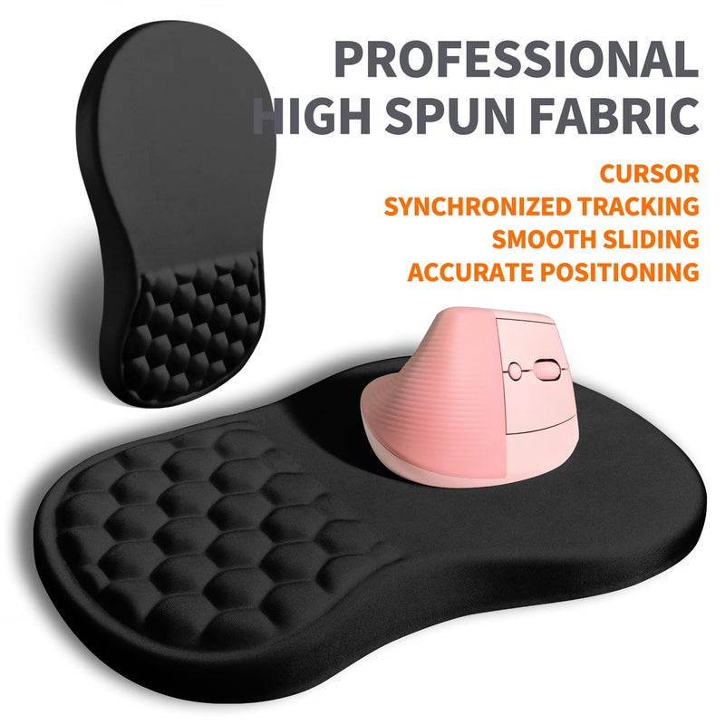 Armanza Ergonomic Joint Wrist Support Mouse Pad with Memory Foam Cushion Massage Bump, Carpal Tunnel Pain Relief Mousepad Slope Design for Wrist Rest, 11.8x7.9 in, Black - Image 4